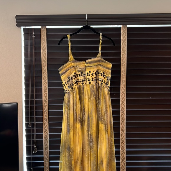 Chetta B Yellow Black Evening Gown Dress size 12 - Picture 2 of 5